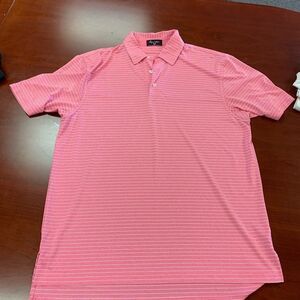 Byron Nelson Pink Stripe Golf Polo Shirt sz L